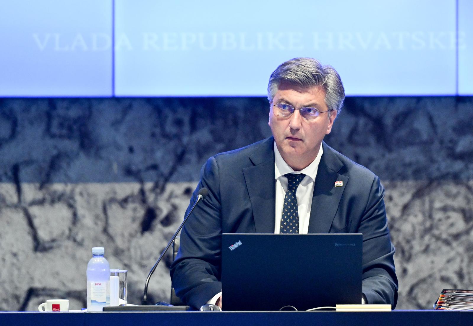 21.06.2023., Zagreb - U Nacionalnoj i sveucilisnoj knjiznici odrzana je 229. sjednica Vlade Republike Hrvatske. predsjednik Vlade Andrej Plenkovic Photo: Davorin Visnjic/PIXSELL