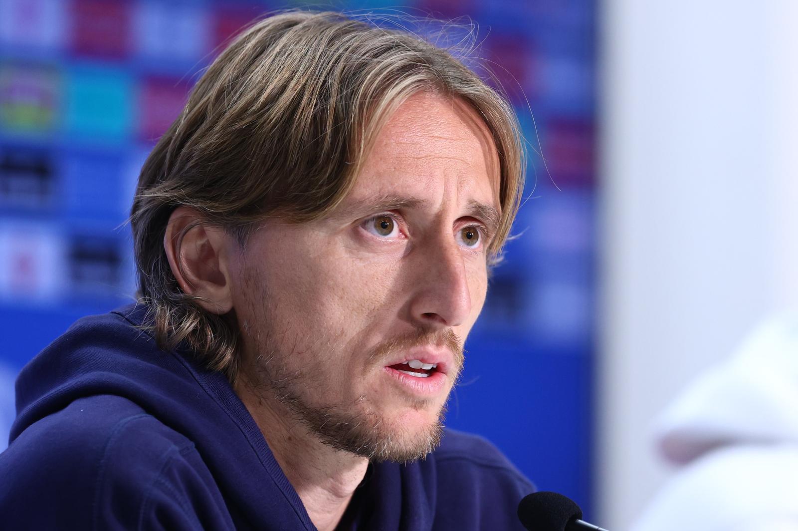 24.03.2023., Split - Konferencija za medije hrvatske nogometne reprezentacije uoci kvalifikacijeske utakmice za Europsko prvenstvo 2024. godine. Luka Modric Photo: Miroslav Lelas/PIXSELL