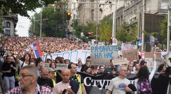 24, June, 2023, Belgrade - The eighth "Serbia against violence" protest began with the gathering of citizens in front of the House of the National Assembly, and then a walk through the streets of Knez Milos, Nemanjina, through Slavija to the Auto Command, where traffic was blocked.    

24, jun, 2023, Beograd - Okupljanjem gradjana ispred Doma Narodne skupstine poceo je osmi protest "Srbija protiv nasilja", a potom je pocela setnja ulicama Kneza Milosa, Nemanjinom, preko Slavije do Auto komande gde je blokiran saobracaj.     Photo: M.M./ATAImages/PIXSELL