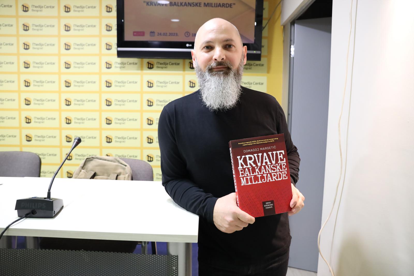 24, February, 2023, Belgrade - The promotion of the new edition of the book "Bloody Balkan Billions" by Domagoj Margetic was held in the Media Center. Domagoj Margetic. Photo: Marija Mladjen/ATAImages

24, februar, 2023, Beograd - Promocija novog izdanja knjige "Krvave balkanske milijarde"  Domagoja Margetica odrzana je u Medija centru. Photo: Marija Mladjen/ATAImages Photo: Marija Mladjen/ATAImages/PIXSELL