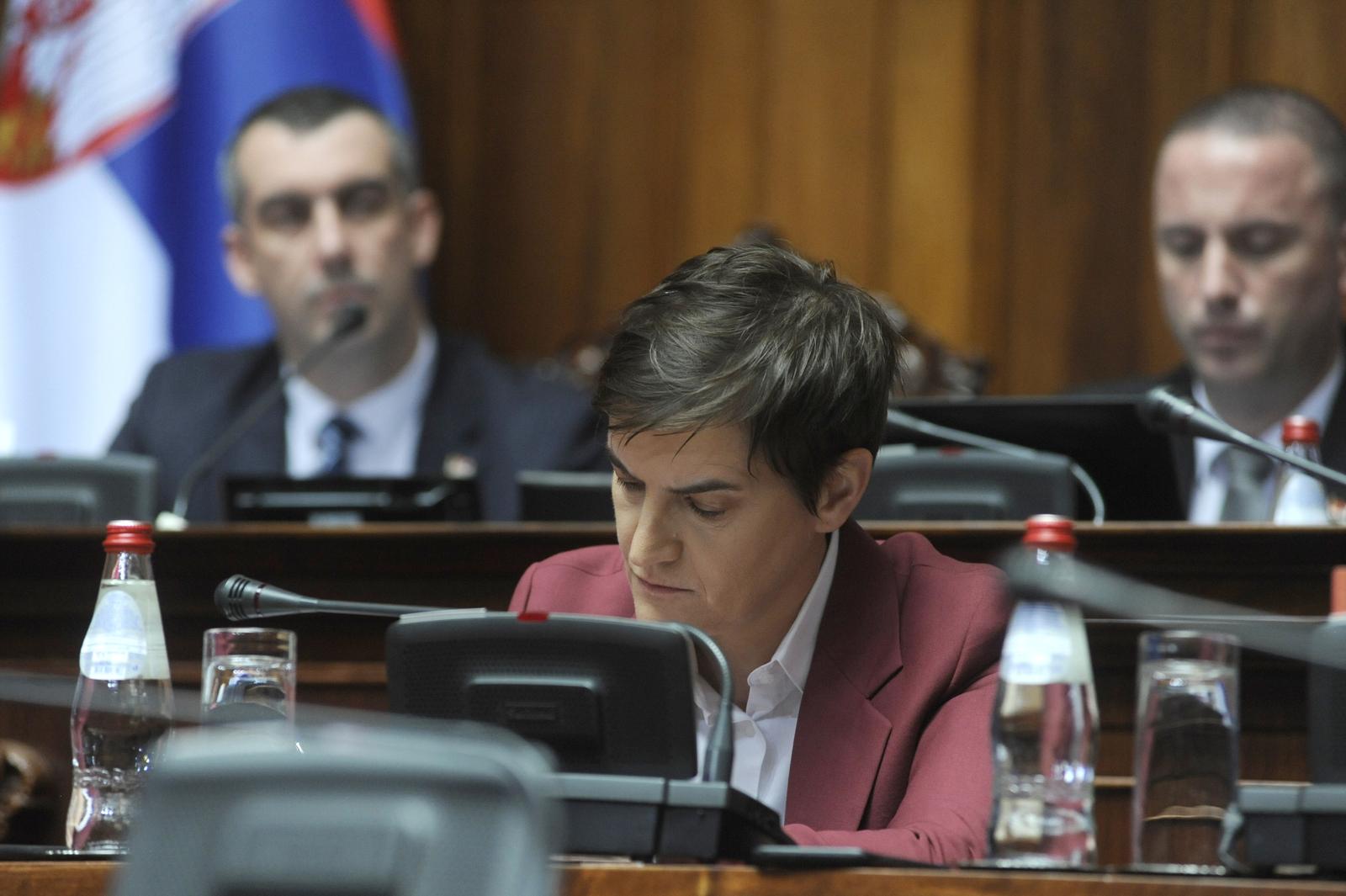 27, June, 2023, Belgrade - Continuation of the Third Extraordinary Session of the National Assembly of the Republic of Serbia in the Thirteenth Convocation. Ana Brnabic. Photo: M.A./ATAImages

27, jun, 2023, Beograd - Nastavak Treceg vanrednog zasedanja Narodne skupstine Republike Srbije u Trinaestom sazivu.  Photo: M.A./ATAImages/PIXSELL