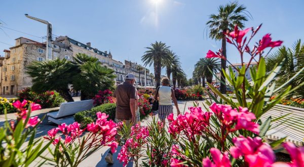 27.06.2023., Split - Turisti u setnji Splitskom Rivom. Photo: Zvonimir Barisin/PIXSELL