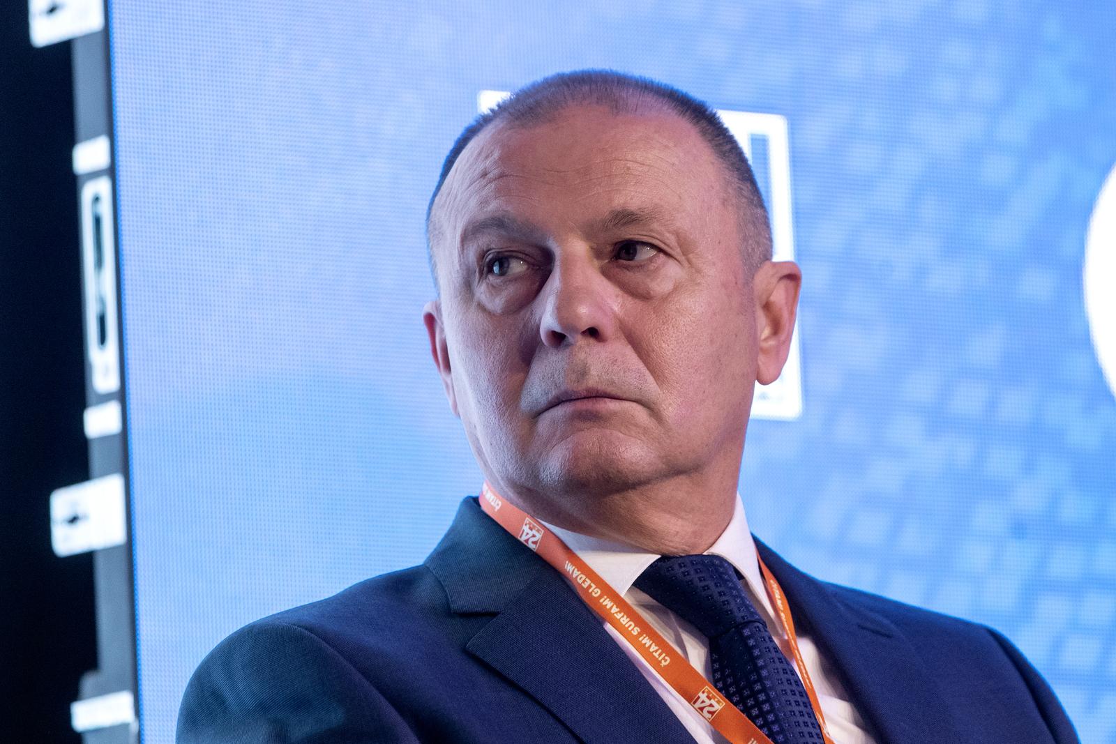 27.10.2021., Zagreb - Biznis konferencija Kvaka24 i 24sata u Hrvatskoj obrtnickoj komori. Panel 1: Euro i poslovanje hrvatskih tvrtki. Dragutin Ranogajec predsjednik HOK-a Photo: Igor Kralj/PIXSELL