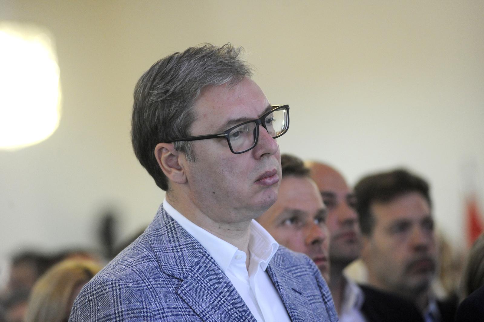 28, June, 2023, Belgrade - The Serbian Progressive Party marked Vidovdan with a festive cocktail at Hotel Jugoslavija. Aleksandar Vucic. Photo: M.A./ATAImages

28, jun, 2023, Beograd - Srpska napredna stranka obelezila je Vidovdan svecanim koktelom u hotelu Jugoslavija.  Photo: M.A./ATAImages/PIXSELL