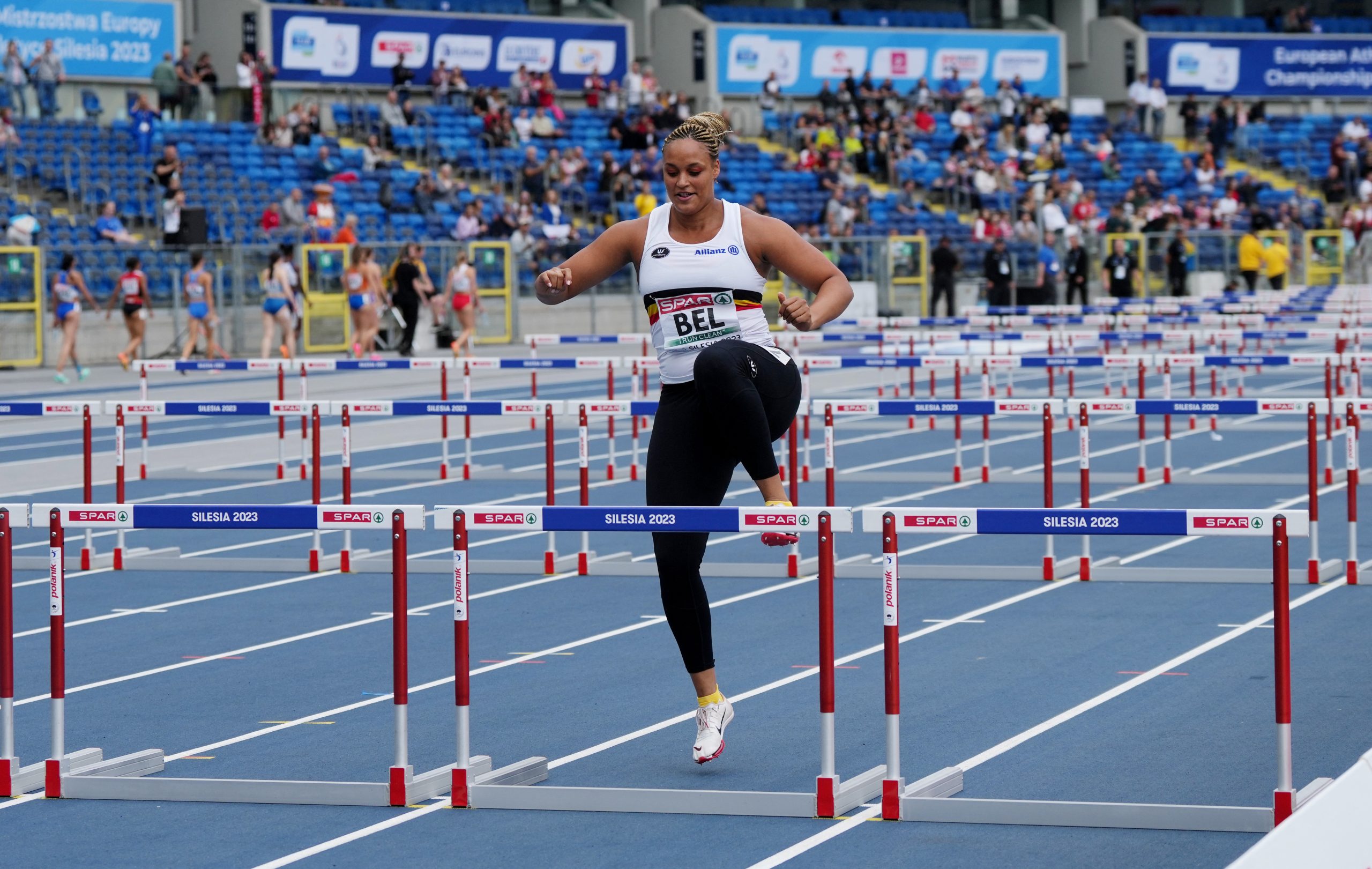 European Games - Athletics - Silesian Stadium, Chorzow, Poland - June 24, 2023 Belgium's Jolien Maliga Boumkwo in action during the Women's 100m Hurdles, Division 1 Heat B REUTERS/Aleksandra Szmigiel Photo: ALEKSANDRA SZMIGIEL/REUTERS
