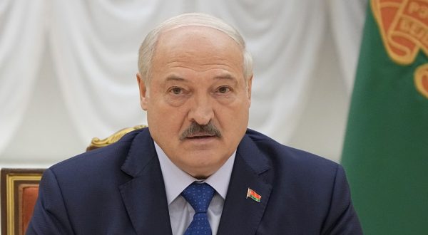 epa10729532 Belarusian President Alexander Lukashenko attends a meeting with foreign journalists, in Minsk, Belarus, 06 July 2023. 'Nuclear weapons deployment sites were completely ready a month ago. Most of them were moved and are in Belarus. By the end of the year, for sure, but I think we will completely move the warheads that are intended for this much earlier', Lukashenko said on 06 July at a meeting with foreign and Belarusian journalists in Minsk. The Belarusian president also said he was ready to use Wagner PMC in the republic, and stated that the issue of relocation of Wagner PMC to Belarus has not yet been resolved.  EPA/STRINGER