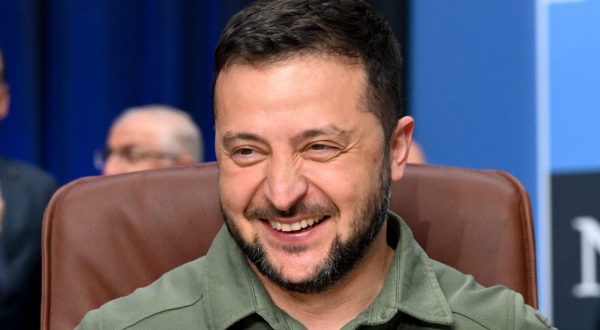 epa10741334 Ukraine's President Volodymyr Zelensky attends the NATO – Ukraine Council meeting with Sweden at the NATO ​summit in Vilnius, Lithuania, 12 July 2023. The North Atlantic Treaty Organization (NATO) Summit takes place in Vilnius on 11 and 12 July 2023 with the alliance's leaders expected to adopt new defense plans.  EPA/FILIP SINGER