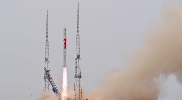 epa10742057 The Zhuque-2 carrier rocket blasts off from the Jiuquan Satellite Launch Center in northwest China, 12 July 2023. The carrier rocket completed the flight mission according to the procedure, making the launch successful.  EPA/XINHUA / WANG JIANGBO CHINA OUT / UK AND IRELAND OUT  /       MANDATORY CREDIT  EDITORIAL USE ONLY