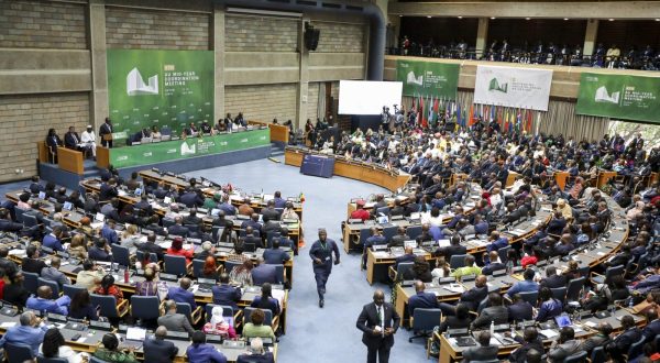 epa10749268 Delegates follow the proceedings of the closing ceremony of the 5th Mid-Year Coordination Meeting of the African Union, Regional Economic Communities and Regional Mechanisms being held at the United Nations (UN) offices in Gigiri, Nairobi, Kenya, 16 July 2023. The meeting was running from 13 July 2023.  EPA/DANIEL IRUNGU