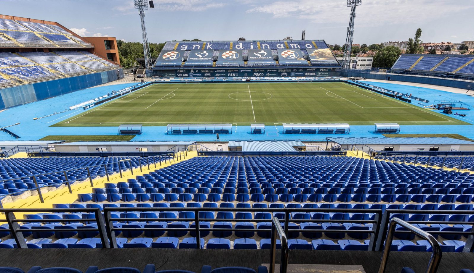 Zagreb, 20.7.2023 - GNK Dinamo je održao media day na stadionu Maksimir na kojem su pokazali nove dresove i komentirali početak sezone trener prve momčadi Igor Bišćan te igrači Josip Mišić, Stefan Ristovski, Dino Perić i Martin Baturina. Na slici stadion Maksimir.
Foto Hina/ Dario GRZELJ/ dag
