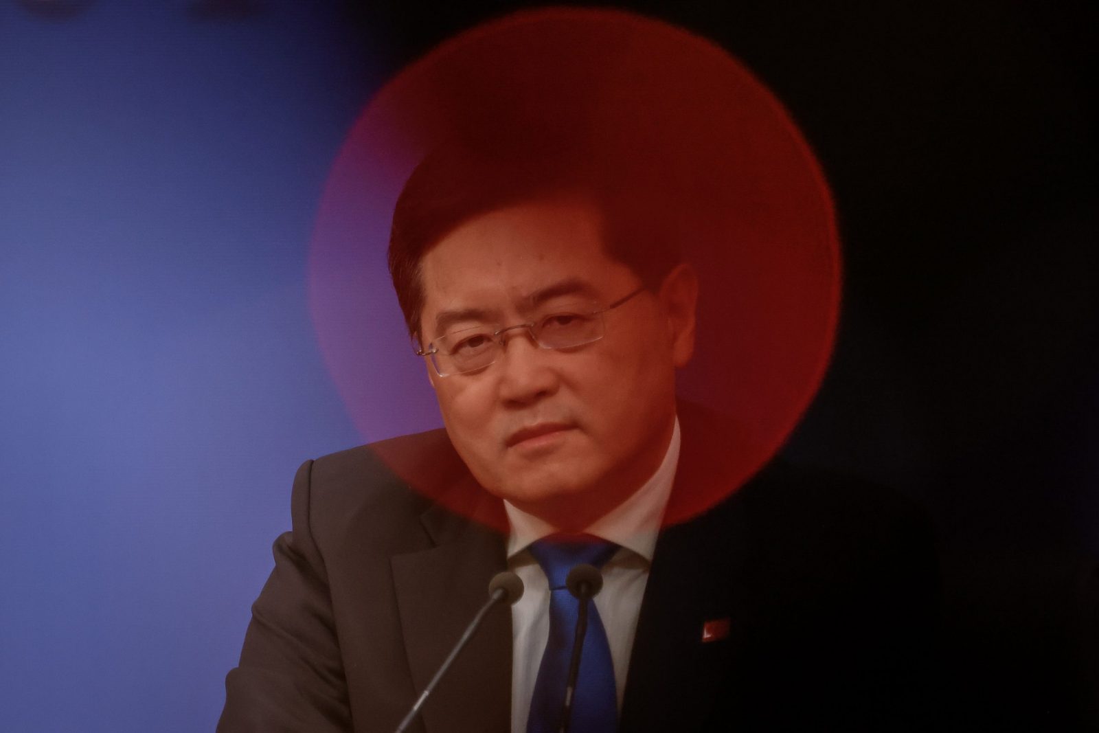 epa10767560 (FILE) - Chinese Foreign Minister Qin Gang looks on during a press conference in Beijing, China, 07 March 2023 (reissued 25 July 2023). Qin Gang was removed from the post of China's top diplomat, state media reported on 25 July, adding that he will be replaced by his predecessor Wang Yi.  EPA/MARK R. CRISTINO
