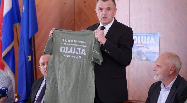 Knin,  31.07.2023 - Konferencija za medije povodom obilježavanja VRO Oluja u Kninu.Na slici Darko Nekić. foto HINA/ Mario STRMOTIĆ/ ms