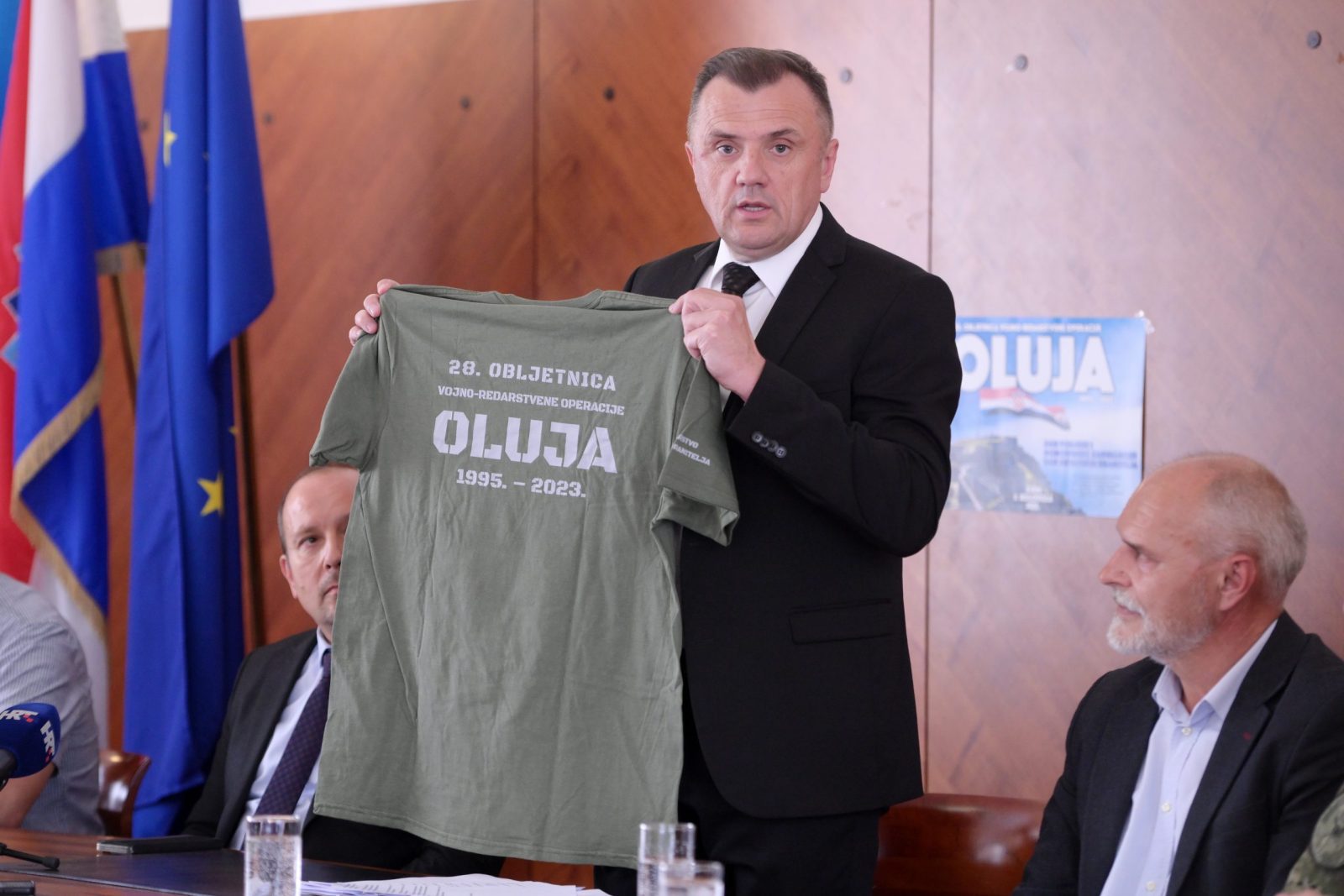 Knin,  31.07.2023 - Konferencija za medije povodom obilježavanja VRO Oluja u Kninu.Na slici Darko Nekić. foto HINA/ Mario STRMOTIĆ/ ms