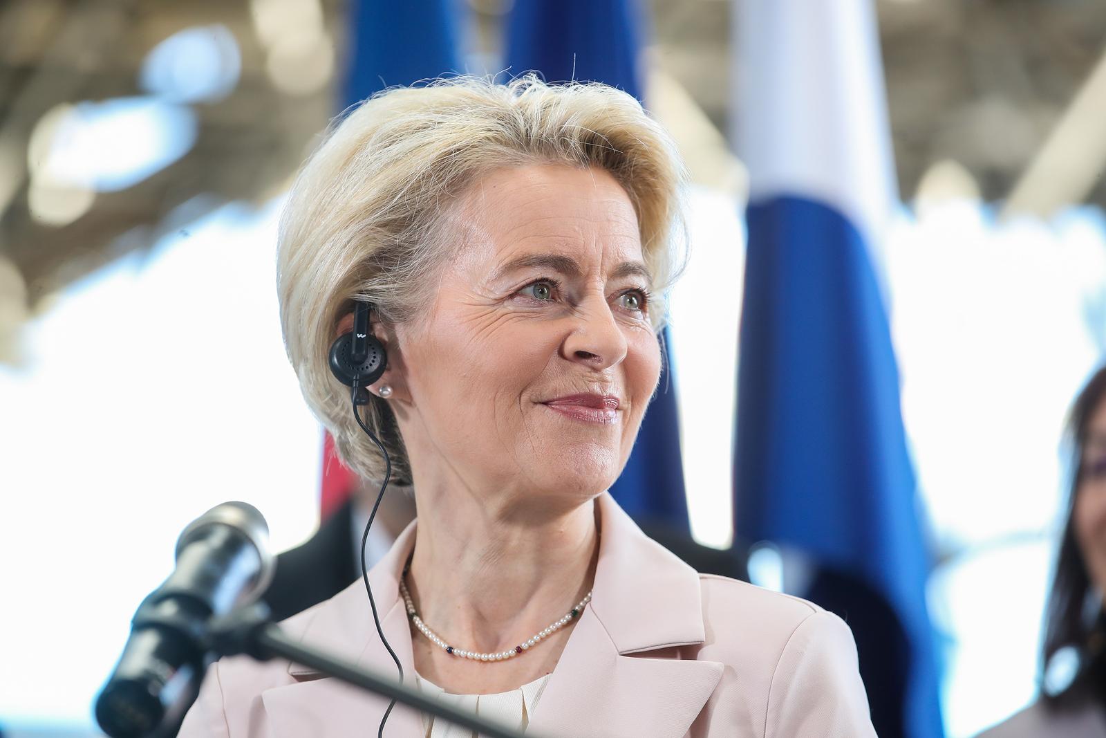 01.01.2023., Bregana - Predsjednik Vlade Andrej Plenkovic sastao se s predsjednicom Europske komisije Ursulom von der Leyen i sa slovenskom predsjednicom Natasom Pirc Musar, te su obiljezili clanstvo Hrvatske u Schengenskom prostoru susretom na Bregani.  Photo: Luka Stanzl/PIXSELL