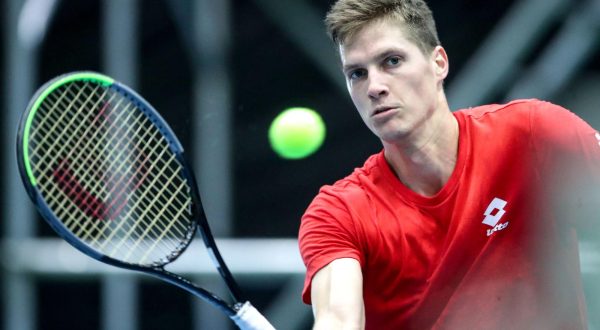 02.03..2020., Zagreb, Dom Sportova - Trening hrvatske Davis Cup reprezentacije u dvorani II Doma sportova. Nino SerdarusicrPhoto: Igor Kralj/PIXSELLrr