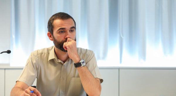 02.06.2023., Zagreb - U Hypatiji, u dvorani Andromeda, odrzana je konferencija za medije Nezavisnog sindikata znanosti i visokog obrazovanja na temu Zahtjev za povecanjem placa u sustavu visokog obrazovanja i znanosti od 20 posto. Matija Kroflin. Photo: Tomislav Miletic/PIXSELL/PIXSELL
