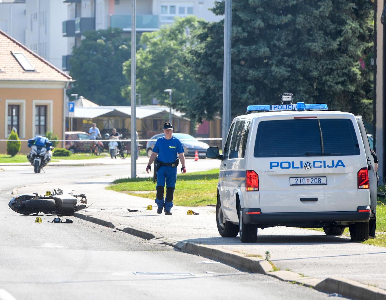 02.07.2023., Cakovec - U Ulici Stjepana Radica doslo je do prometne nesrece kada je vozaca osobnog automobila oduzeo prednost vozacu motocikla koji je pritom smrtno stradao. Photo: Vjeran Zganec Rogulja/PIXSELL