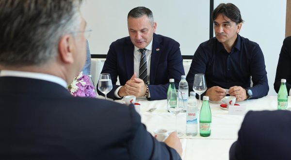 03.07.2023., Velika Gorica - Svecano potpisivanje Sporazuma o darovanju zemljista izmedju Vlade RH i Hrvatskog nogometnog saveza. Photo: Marko Prpic/PIXSELL