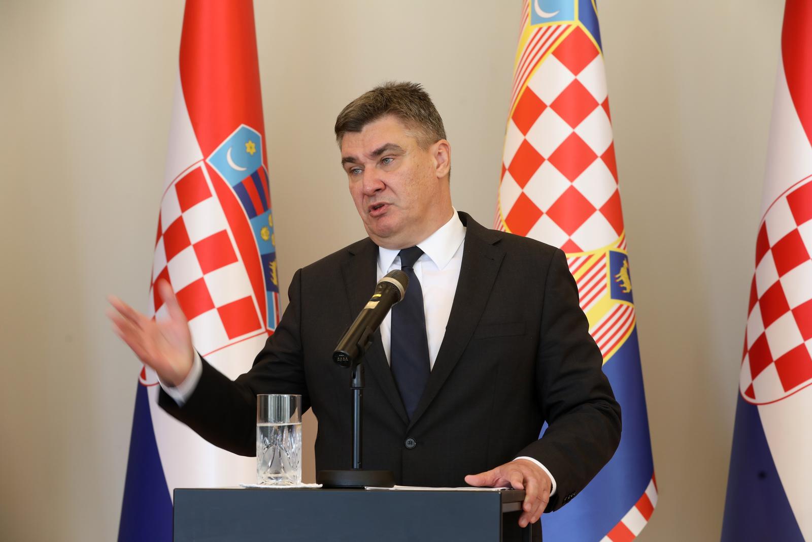 04.07.2023.,Zagreb - Predsjednik Republike Hrvatske Zoran Milanović odrzao je  konferenciju za medije Photo: Robert Anic/PIXSELL