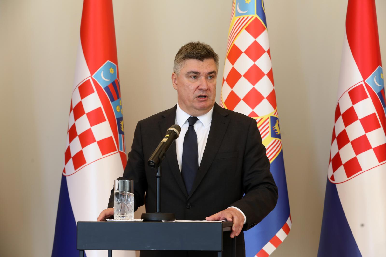 04.07.2023.,Zagreb - Predsjednik Republike Hrvatske Zoran Milanović odrzao je  konferenciju za medije Photo: Robert Anic/PIXSELL