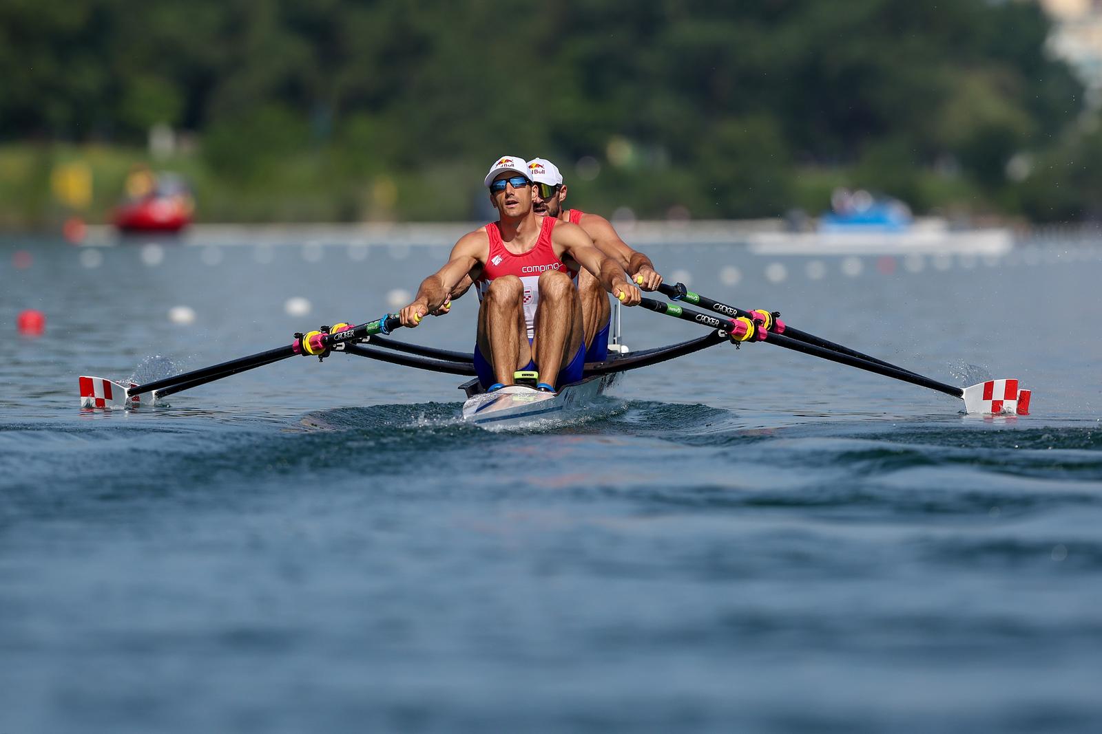 05.05.2023., Zagreb, SRC Jarun - Svjetski veslački kup 2023. Valent Sinkovic i Martin Sinkovic iz Hrvatske u dvojcu na parice. Photo: Igor Kralj/PIXSELL