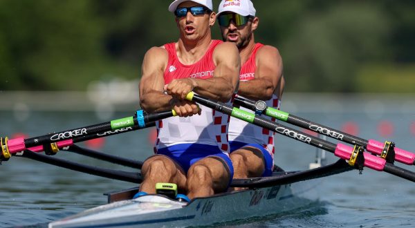 05.05.2023., Zagreb, SRC Jarun - Svjetski veslački kup 2023. Valent Sinkovic i Martin Sinkovic iz Hrvatske u dvojcu na parice. Photo: Igor Kralj/PIXSELL