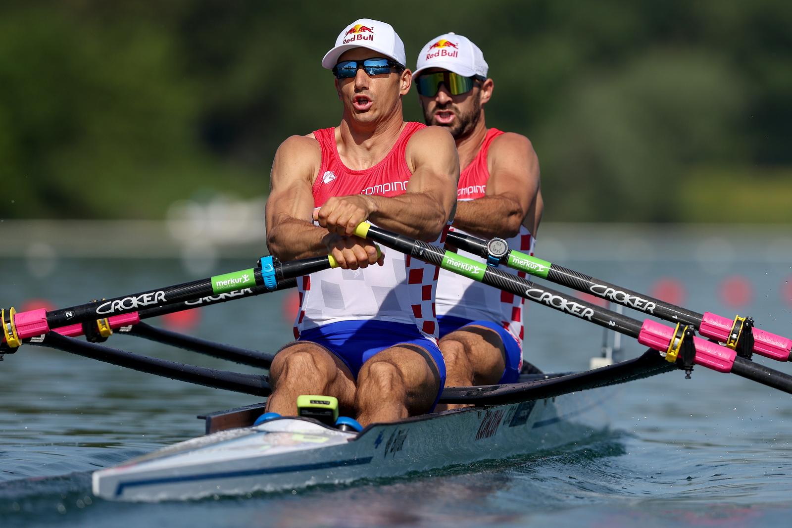 05.05.2023., Zagreb, SRC Jarun - Svjetski veslački kup 2023. Valent Sinkovic i Martin Sinkovic iz Hrvatske u dvojcu na parice. Photo: Igor Kralj/PIXSELL