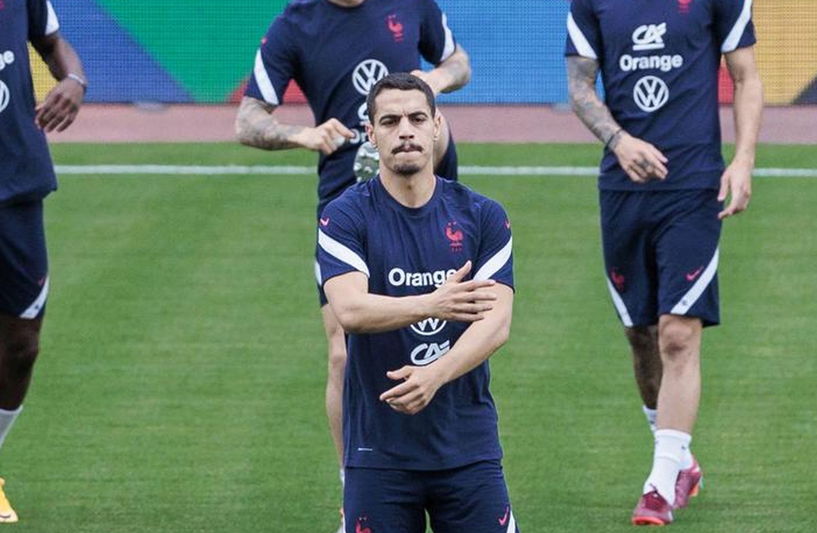 05.06.2022., Split - Trening reprezentacije Francuske na stadionu Poljud uoci utakmice UEFA Liga nacija protiv Hrvatske. Presnel Kimpembe, Wissam Ben Yedder   Photo: Miroslav Lelas/PIXSELL
