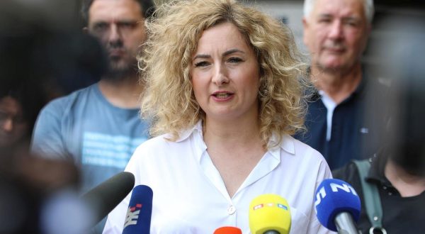 05.07.2023.,Zagreb, sastanak  sindikalnih povjerenika i koordinatora strajka u tijelima sudbene vlasti i drzavnom odvjetnistvu, koji je 5. lipnja pokrenuo Sindikat drzavnih i lokalnih sluzbenika i namještenika RH
Nakon sastanka sindikata izjavu za medije dala je Iva Suskovic, predsjednica Sindikata drzavnih i lokalnih sluzbenika i namjestenika.
 Photo: Robert Anic/PIXSELL