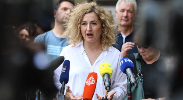 05.07.2023.,Zagreb, sastanak  sindikalnih povjerenika i koordinatora strajka u tijelima sudbene vlasti i drzavnom odvjetnistvu, koji je 5. lipnja pokrenuo Sindikat drzavnih i lokalnih sluzbenika i namještenika RH
Nakon sastanka sindikata izjavu za medije dala je Iva Suskovic, predsjednica Sindikata drzavnih i lokalnih sluzbenika i namjestenika.
 Photo: Robert Anic/PIXSELL