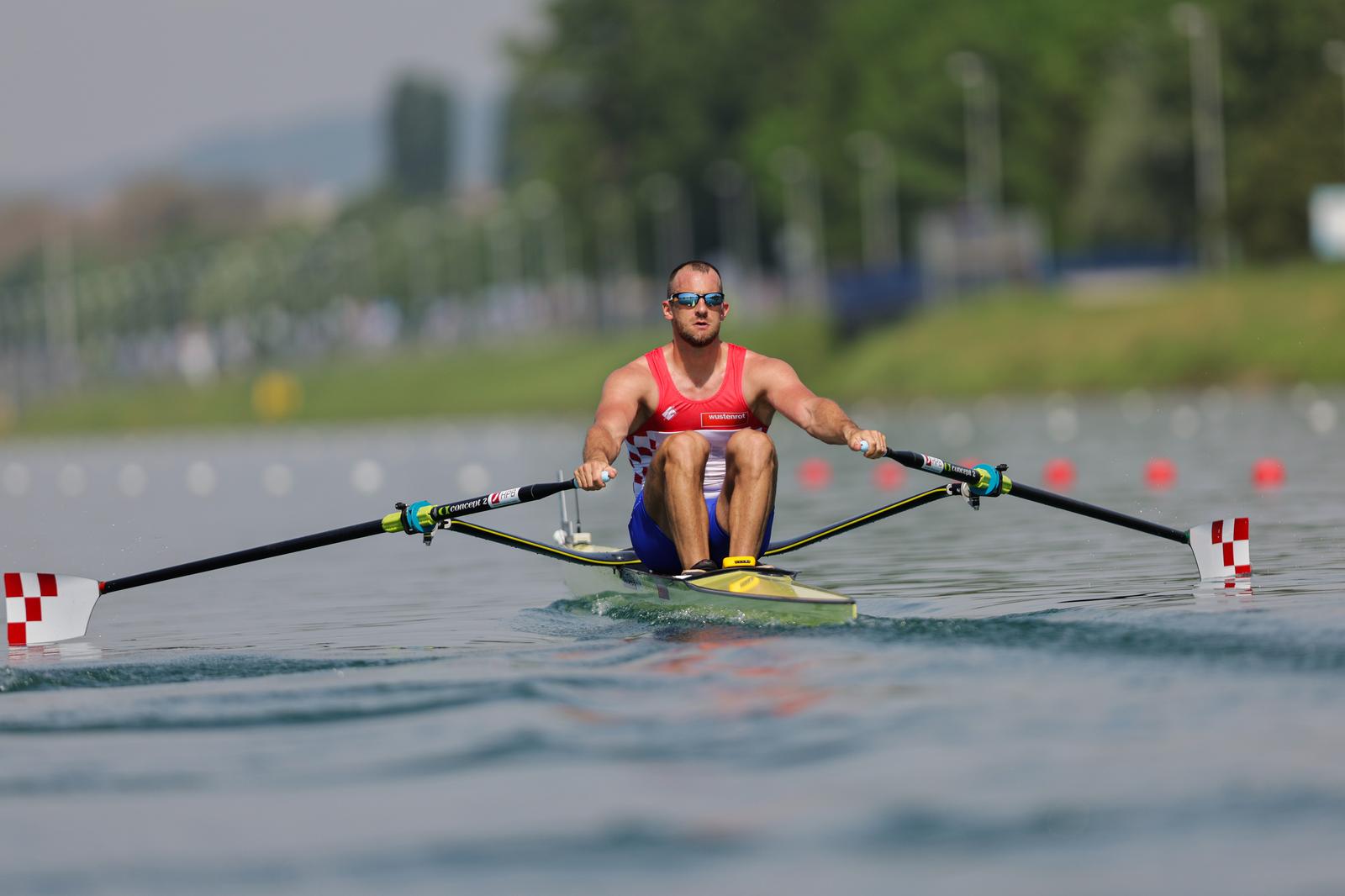 06.05.2023., Zagreb, SRC Jarun - Svjetski veslacki kup 2023. Muskarci skif, polufinale A/B 2, Damir Martin, Hrvatska. Photo: Luka Stanzl/PIXSELL