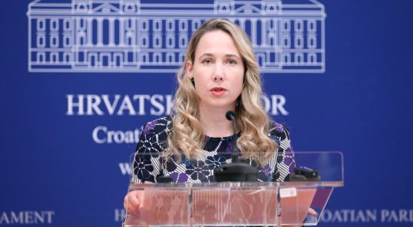 06.07.2023., Zagreb - Na konferenciji za medije odrzanoj u Saboru o temi "U zadnji tjedan Sabora zgurani svi vazni zakonski prijedlozi" govorila je Marije Selak Raspudic.  Photo: Patrik Macek/PIXSELL