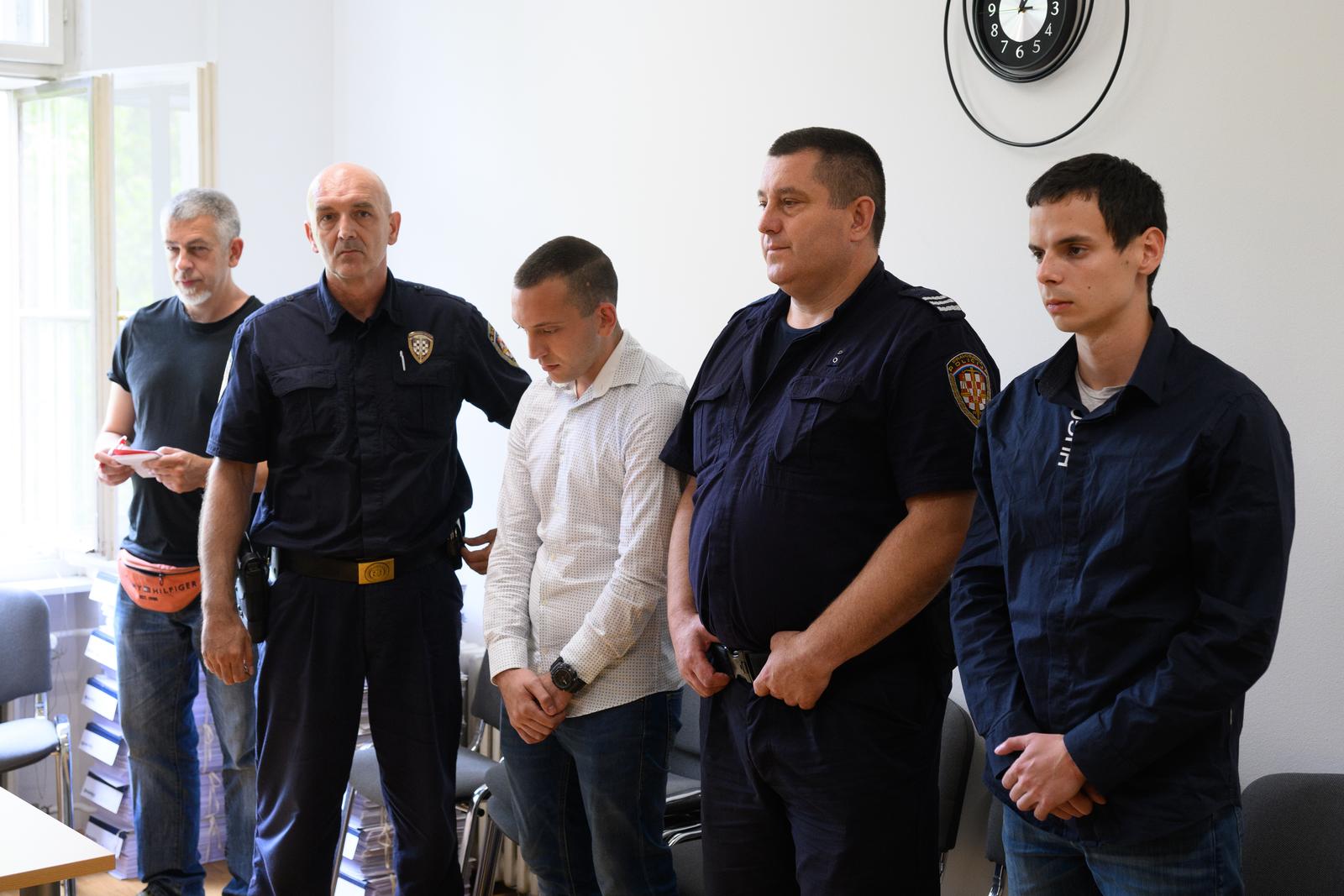 07.07.2023., Zagreb, Zupanijski sud u Zagrebu - Izricanje presude Arianu Bafti i Martinu Perhotu za ubojstvo zastitara u Automat klubu na Savici. Arian Bafti, Martin Perhot.
 Photo: Davor Puklavec/PIXSELL