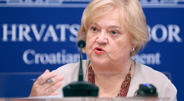 10.07.2023., Zagreb - Na konferenciji za medije odrzanoj u Saboru o temi "Zakon o pomorskom dobru – Vlada stvara još veci nered i otvara prostor za korupciju i devastaciju" govorila je Anka Mrak Taritas. Photo: Patrik Macek/PIXSELL