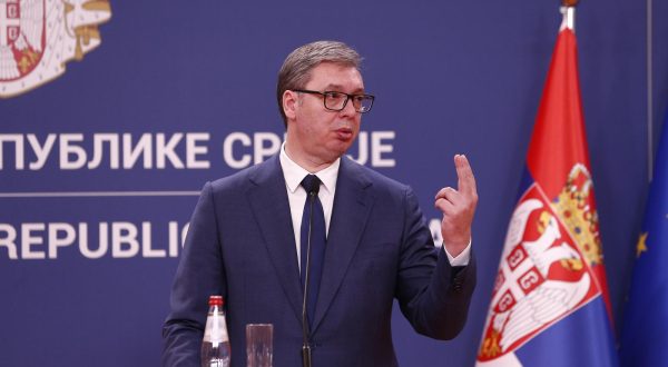 10, July, 2023, Belgrade - Statements for the media by the President of the Republic of Serbia, Aleksandar Vucic, and the President of Montenegro, Jakov Milatovic. Aleksandar Vucic. Photo: Amir Hamzagic/ATAImages

10, jul, 2023, Beograd - Izjave za medije predsednika Republike Srbije Aleksandra Vucica i predsednika Crne Gore Jakova Milatovica.  Photo: Amir Hamzagic/ATAImages/PIXSELL