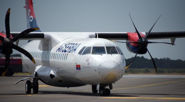 11.07.2021., Pula - Zracna luka Pula biljezi porast putnika u odnosu na 2020. godinu. Tako je po prvi puta ove godine, sa 54 putnika, sletjela i avio kompanija Air Serbia. Na liniji Beograd - Pula prometovati ce zrakoplov ATR 72, kapaciteta 66 sjedista, i to dva puta tjedno, cetvrtkom i nedjeljom. Linija ce biti aktivna od 11. srpnja do 12. rujna 2021. godine. Photo: Sasa Miljevic/PIXSELL