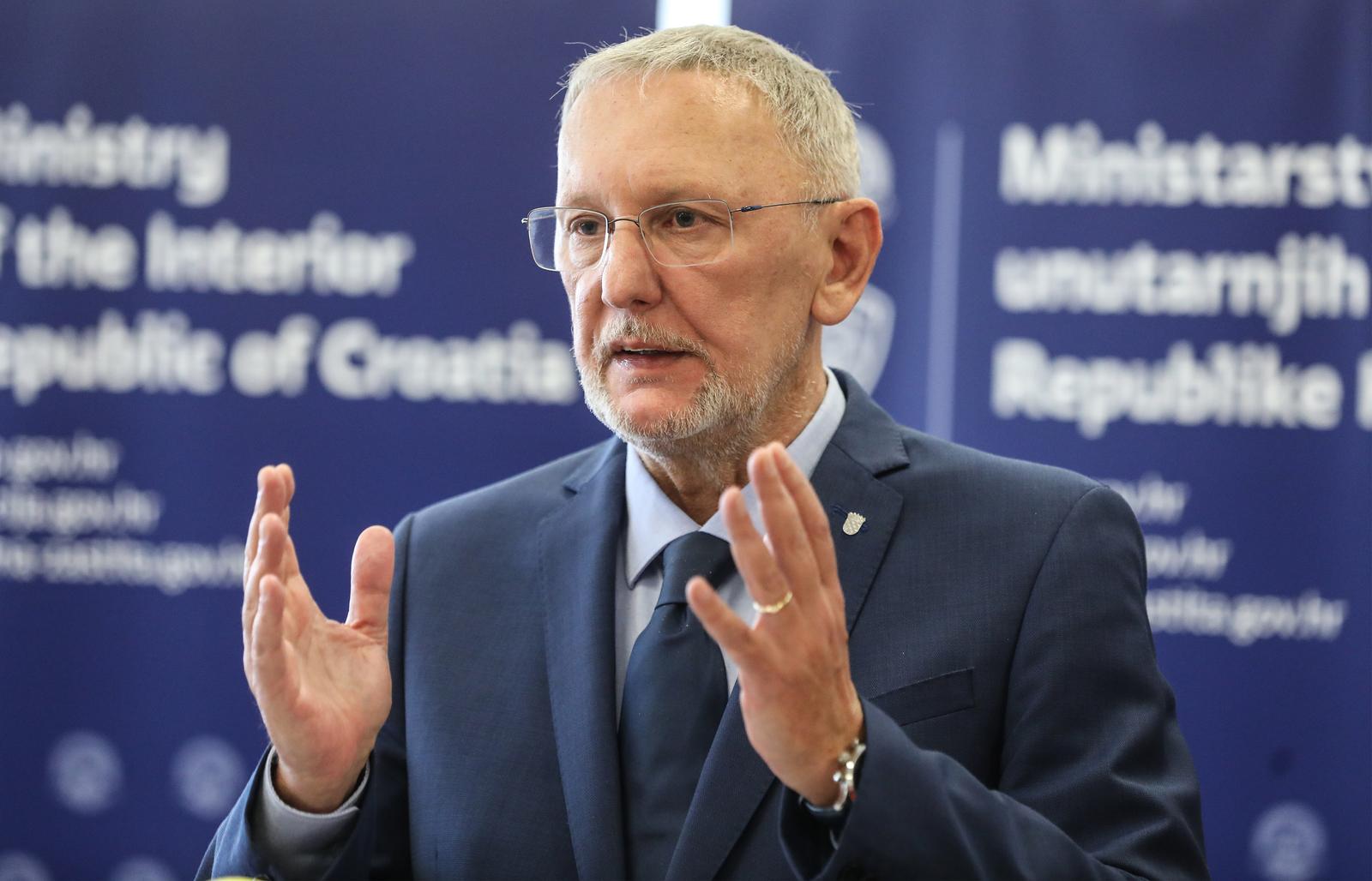 11.07.2023.,Zagreb, MUP - konferencija za medije na temu "Organizacije javnih okupljanja na kojima bi se u kontroliranim uvjetima prezentirala sportska i modificirana vozila“. Ministar Davor Bozinovic dao izjavu vezanu za dogadjanja u HEP u Slavonskom Brodu. Photo: Robert Anic/PIXSELL