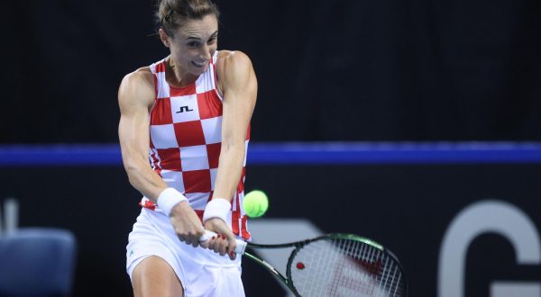 11.11.2022., Rijeka - Billie Jean King Cup, Hrvatska protiv Njemacke, teniski mec izmedu Petre Martic i Eve Lys.   Photo: Nel Pavletic/PIXSELL