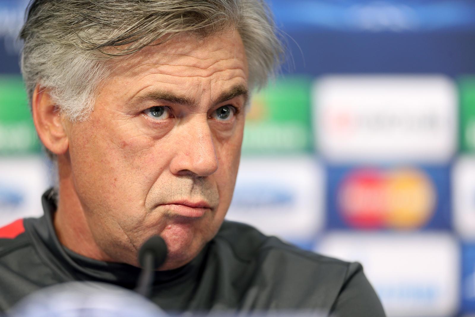 23.10.2012., Zagreb, Maksimir- Konferencija za novinare FC PSG-a uoci sutrasnje utakmice 3. kola Lige prvaka protiv GNK Dinama.Carlo Ancelotti.rPhoto: Igor Kralj/PIXSELL
