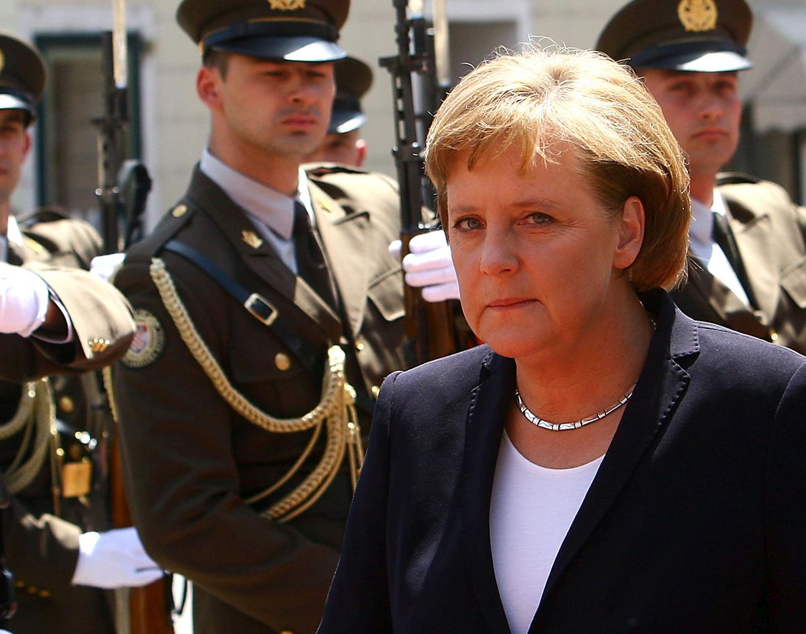 11.05.2007., Zagreb - Njemacka kancelarka Angela Merkel tijekom primanja kod predsjednika Vlade RH Ive Sanadera u Banskim dvorima. Photo: Igor Kralj/PIXSELL