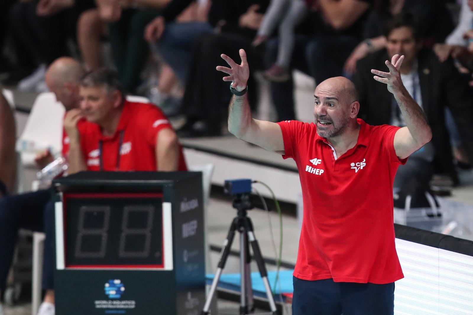 14.03.2023., bazeni Mladost, Zagreb - World Aquatics Svjetski kup u vaterpolu, Hrvatska - Madjarska. Ivica Tucak
 Photo: Matija Habljak/PIXSELL