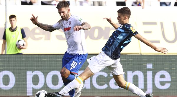 14.09.2022., stadion Poljud, Split - SuperSport HNL, 02. kolo, HNK Hajduk - HNK Rijeka. Marko Livaja, Veldin Hodza   Photo: Miroslav Lelas/PIXSELL