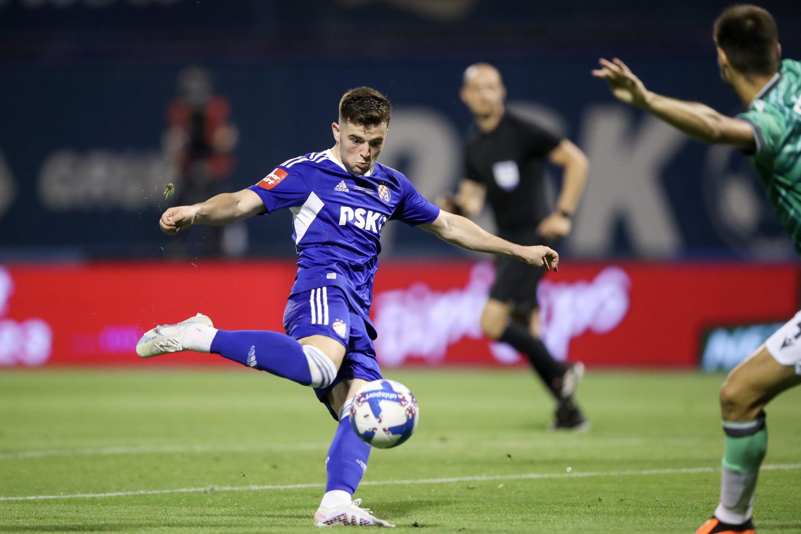 15.07.2023., stadion Maksimir, Zagreb - Susret Dinama i Hajduka u SuperSport Superkupu uvod je je novu sezonu hrvatskog nogometa. Na stadionu Maksimir prvak Hrvatske Dinamo i osvajac kupa Hajduk borit ce se za prvi trofej sezone. Martin Baturina. Photo: Matija Habljak/PIXSELL