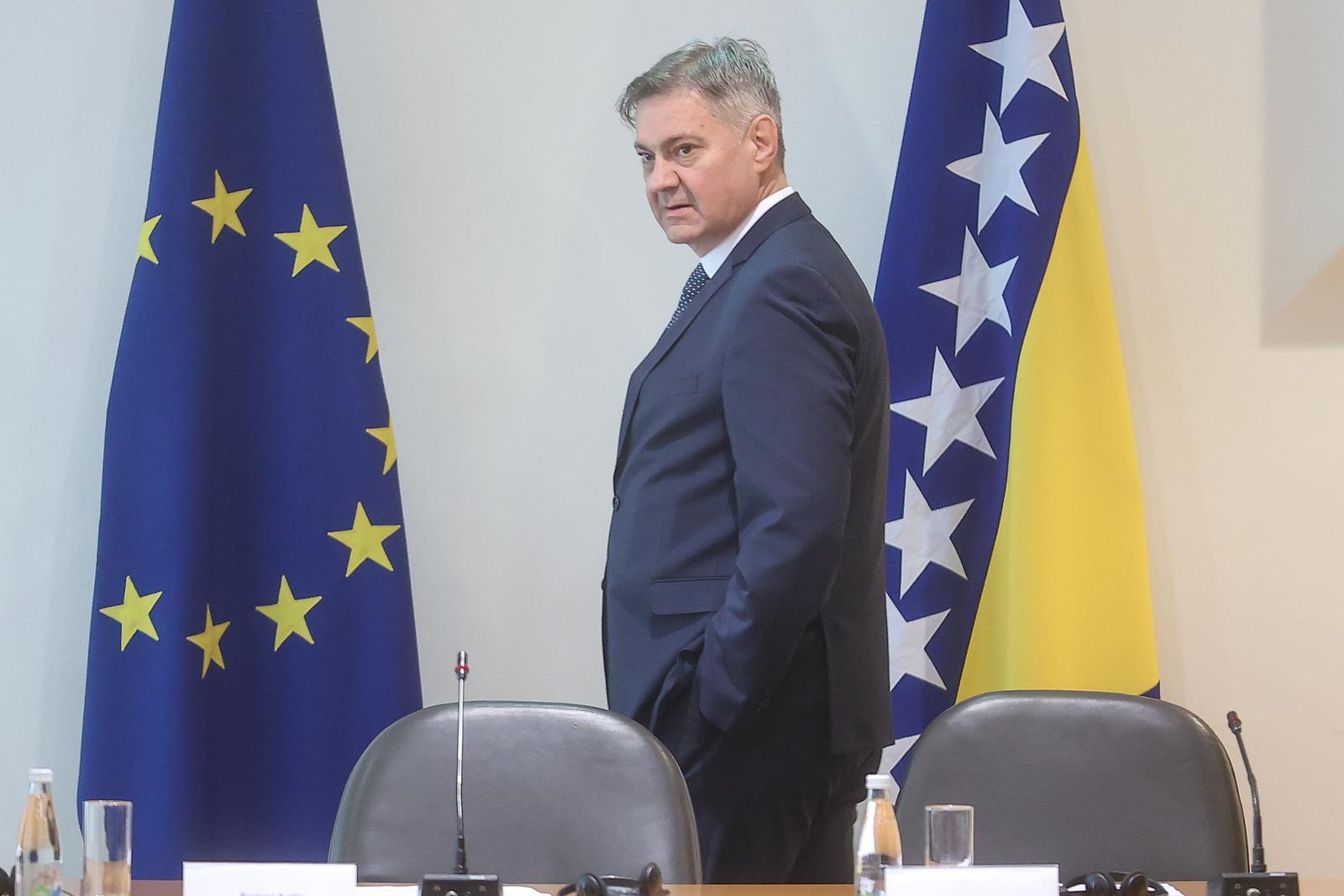 17.05.2023., Sarajevo, Bosna i Hercegovina - Politicki forum na visokoj razini o EU integracijama Bosne i Hercegovine odrzava se u Sarajevu. Forumu kao suorganizatori prisustvuje predsjedateljica Vijeca ministara BiH Borjana KriSto i europski komesar za prosirenje Oliver Varhelyi.

  Photo: Armin Durgut/PIXSELL