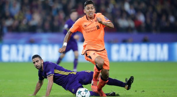 17.10.2017. stadion Ljudski vrt, Maribor, Slovenija - UEFA Liga prvaka, skupina E, 3. kolo, NK Maribor - Liverpool FC. Marwan Kabha, Roberto Firmino. "nPhoto: Luka Stanzl/PIXSELL
