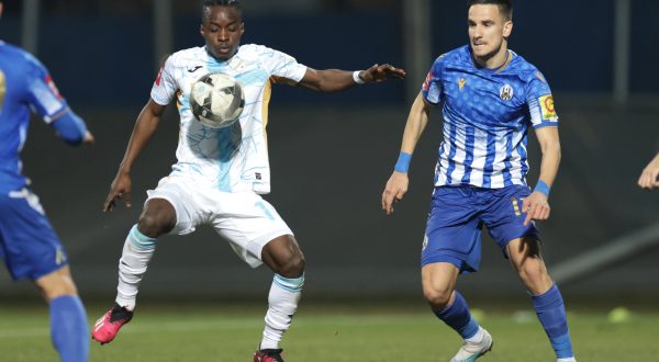 18.02.2023., Zagreb - SuperSport Hrvatska nogometna liga 22 kolo.  NK Lokomotiva - HNK Rijeka. Prince Obeng Ampem Photo: Luka Stanzl/PIXSELL
