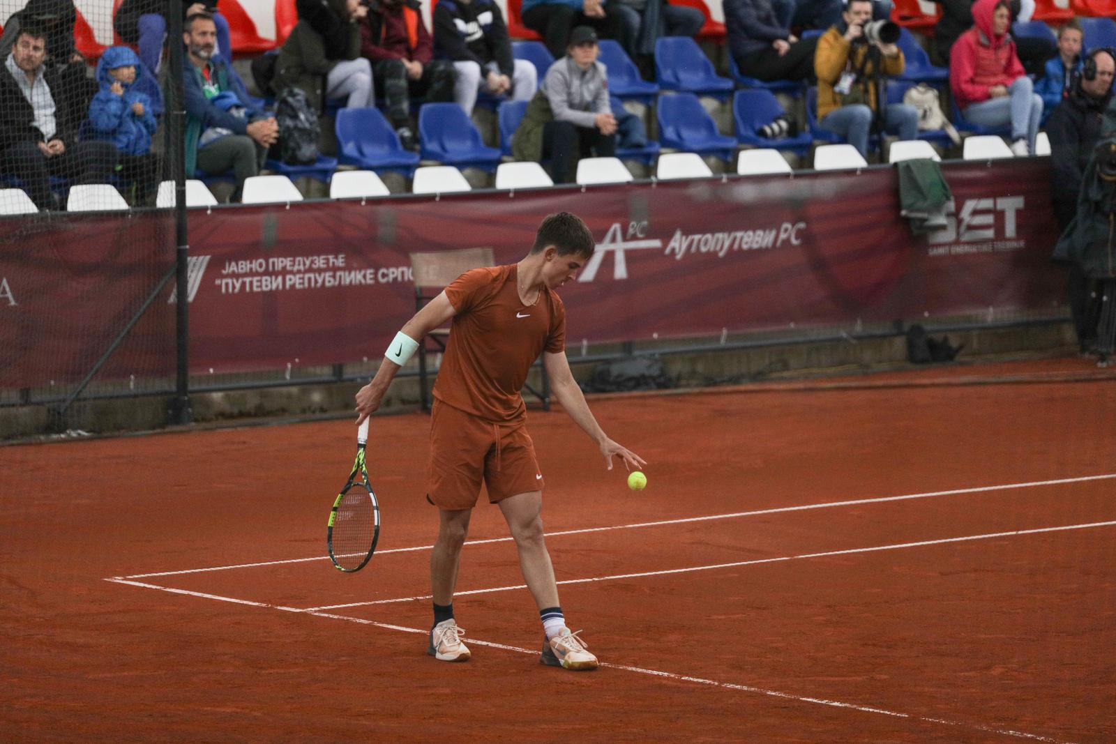 18.04.2023., Teniski centar Nacionalnog teniskog kompleksa u parku Mladen Stojanovic, Banjaluka (BiH) – Na ATP turniru Srpska Open mec su odigrali Richard Gasquet i Dino Prizmic.

 Photo: Dejan Rakita/PIXSELL