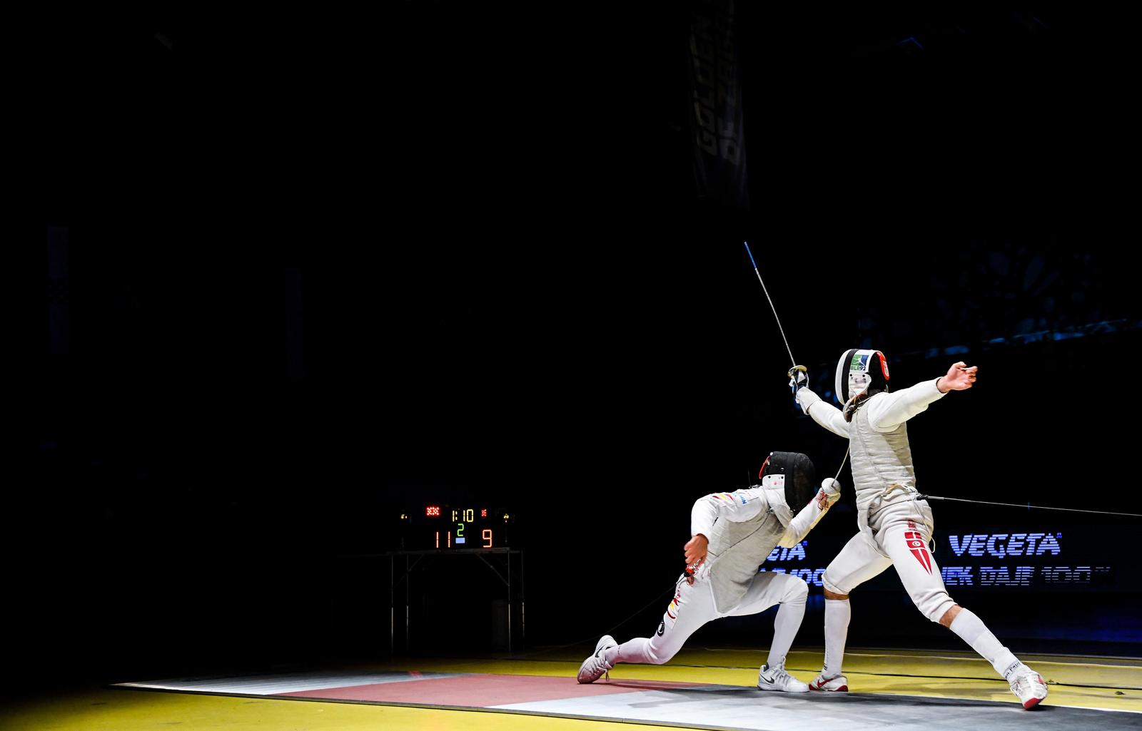 19.10.2019., Zagreb - Mecevalacki turnir Golden Foil of Zagreb.  Polufinale, Carlos Llavador (SPA) - Mohamed Samandi(TUN)  Photo: Josip Regovic/PIXSELL