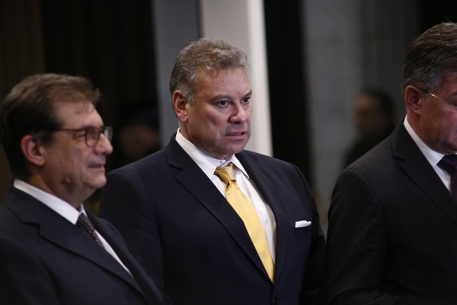 20, January, 2023, Belgrade - The meeting between the President of Serbia, Aleksandar Vucic, and five special envoys was held in Villa Mir, and the EU's special envoy for dialogue, Miroslav Lajcak, addressed the media after the meeting. Gabriel Escobar. Photo: Amir Hamzagic/ATAImages

20, januar, 2023, Beograd  - Sastanak predsednika Srbije Aleksandra Vucica i pet specijalnih izaslanika odrzan je u Vili Mir, a specijalni izaslanik EU za dijalog Miroslav Lajcak obratio se medijima nakon sastanka. Photo: Antonio Ahel/ATAImages. Photo: Amir Hamzagic/ATAImages/PIXSELL