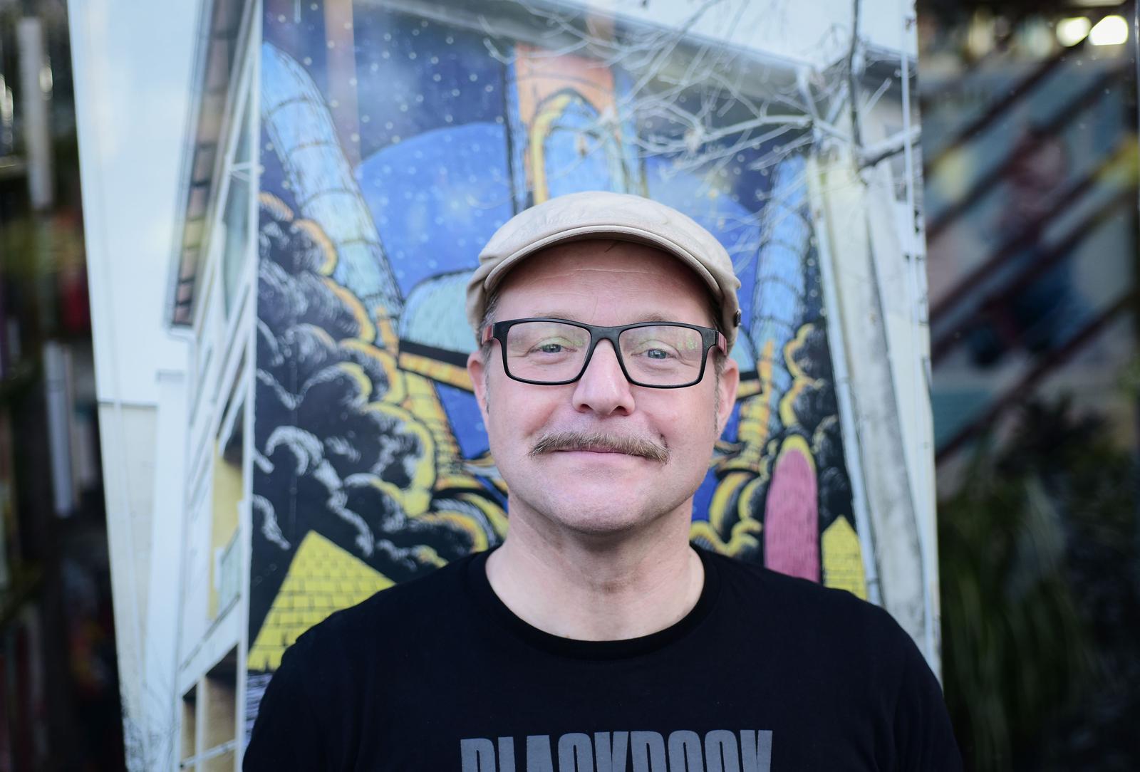22.4.2023., Zagreb - Predstavljanje novog izdanja zagrebackog turistickog vodica "Zagreb Street art & Graffiti guide 2023/24”, autora Kresimira Golubica u knjiznici Marina Drzica. Photo: Neva Zganec/PIXSELL